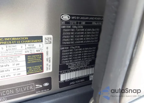 2018 Land Rover Range Rover Sport Hse Dynamic z USA, uszkodzony, nr VIN SALWV2SV8JA408475